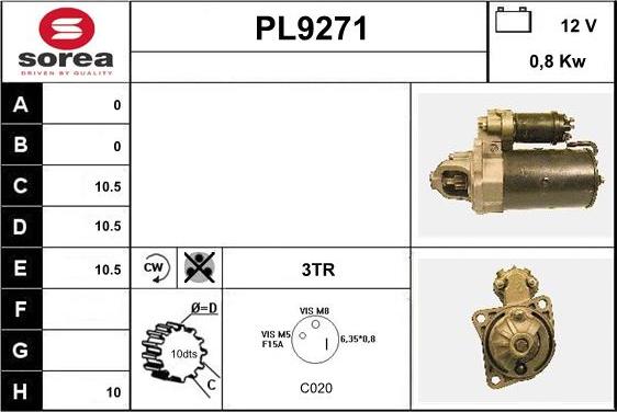 SNRA PL9271 - Стартер vvparts.bg