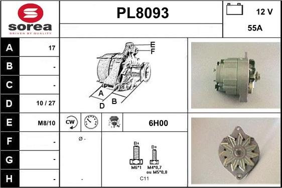 SNRA PL8093 - Генератор vvparts.bg