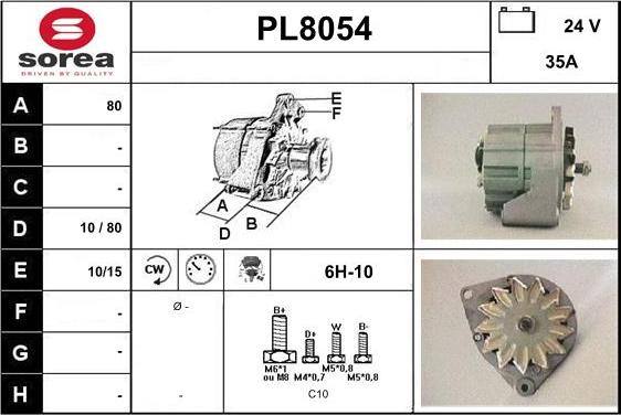 SNRA PL8054 - Генератор vvparts.bg