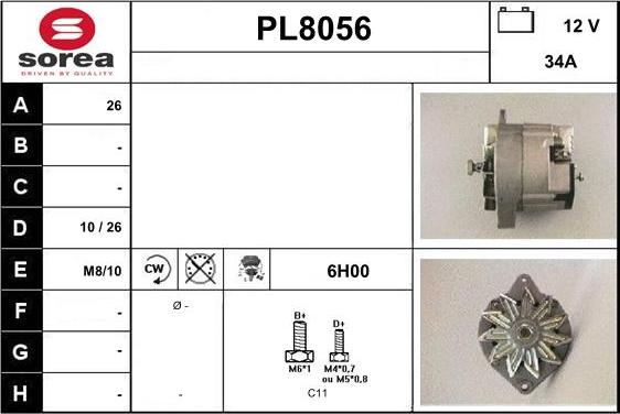 SNRA PL8056 - Генератор vvparts.bg