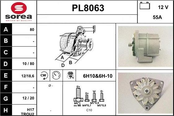 SNRA PL8063 - Генератор vvparts.bg