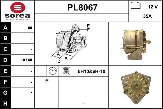 SNRA PL8067 - Генератор vvparts.bg