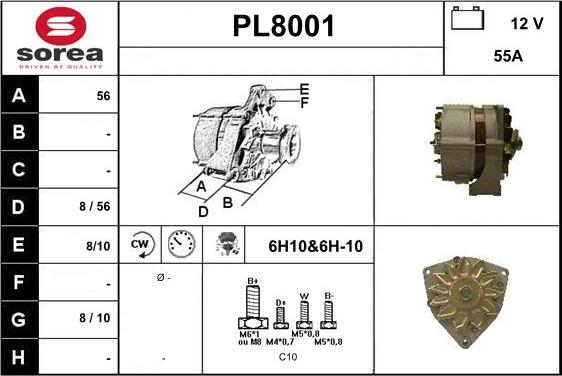 SNRA PL8001 - Генератор vvparts.bg