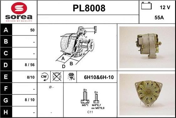 SNRA PL8008 - Генератор vvparts.bg