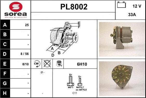 SNRA PL8002 - Генератор vvparts.bg