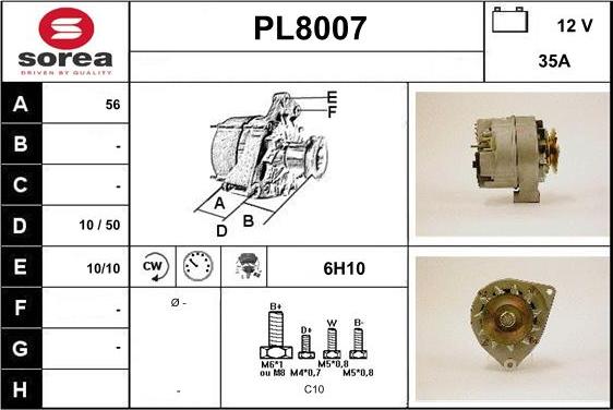 SNRA PL8007 - Генератор vvparts.bg