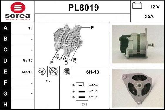 SNRA PL8019 - Генератор vvparts.bg