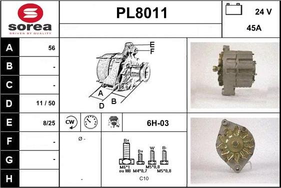 SNRA PL8011 - Генератор vvparts.bg