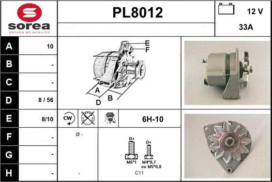 SNRA PL8012 - Генератор vvparts.bg