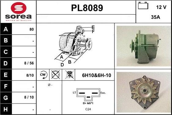 SNRA PL8089 - Генератор vvparts.bg