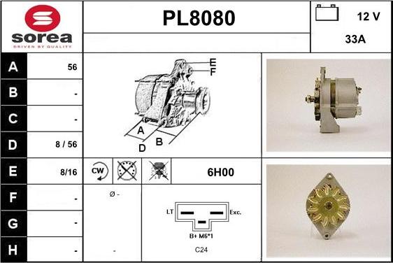 SNRA PL8080 - Генератор vvparts.bg