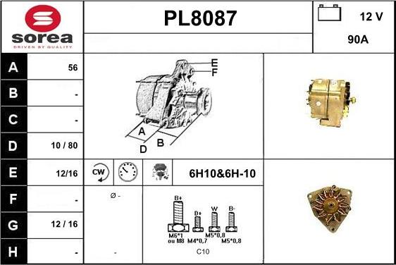 SNRA PL8087 - Генератор vvparts.bg