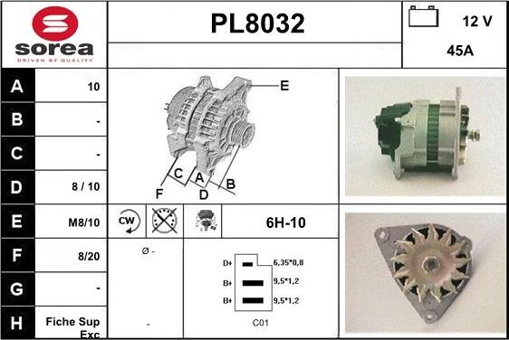 SNRA PL8032 - Генератор vvparts.bg