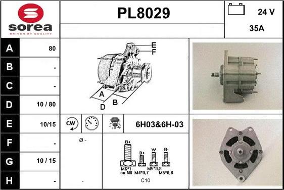 SNRA PL8029 - Генератор vvparts.bg