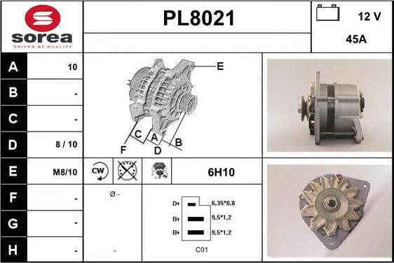 SNRA PL8021 - Генератор vvparts.bg