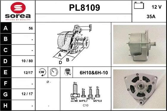 SNRA PL8109 - Генератор vvparts.bg