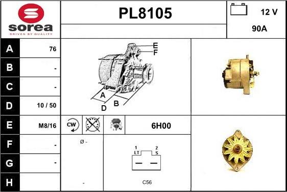 SNRA PL8105 - Генератор vvparts.bg