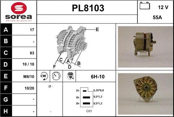 SNRA PL8103 - Генератор vvparts.bg