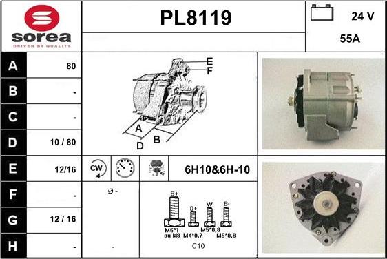 SNRA PL8119 - Генератор vvparts.bg