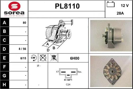 SNRA PL8110 - Генератор vvparts.bg