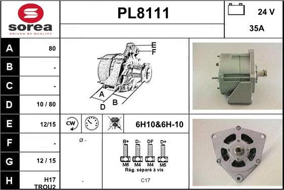 SNRA PL8111 - Генератор vvparts.bg