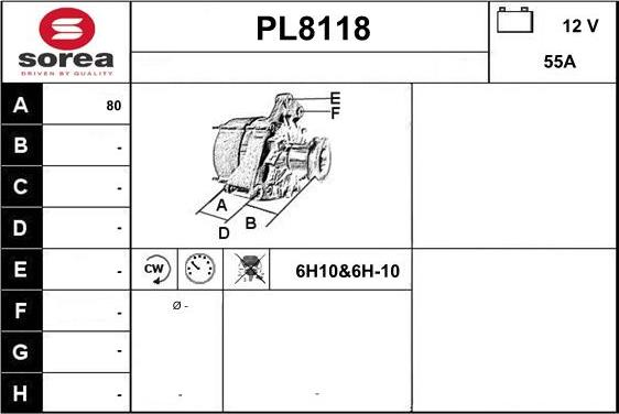 SNRA PL8118 - Генератор vvparts.bg