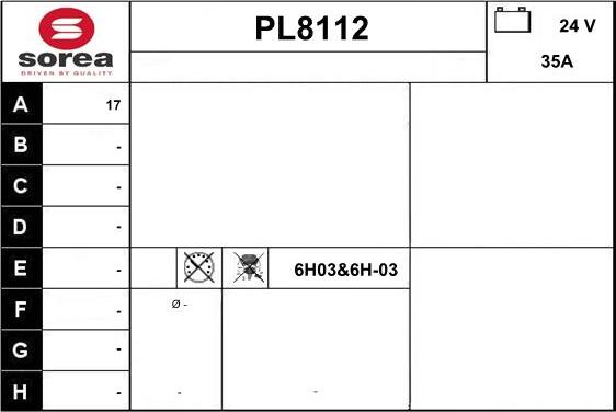 SNRA PL8112 - Генератор vvparts.bg