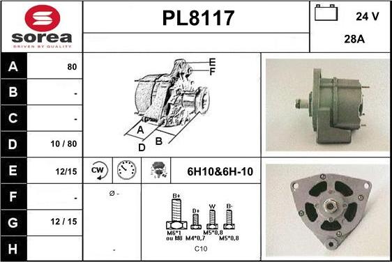 SNRA PL8117 - Генератор vvparts.bg