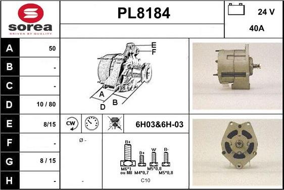 SNRA PL8184 - Генератор vvparts.bg