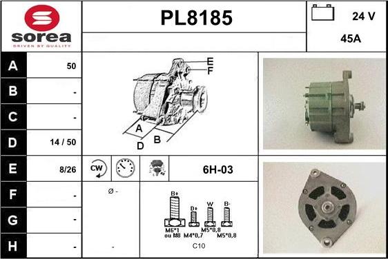 SNRA PL8185 - Генератор vvparts.bg