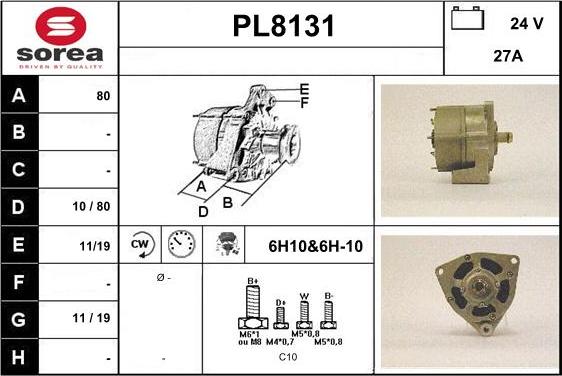 SNRA PL8131 - Генератор vvparts.bg