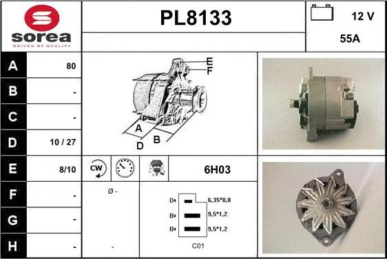 SNRA PL8133 - Генератор vvparts.bg