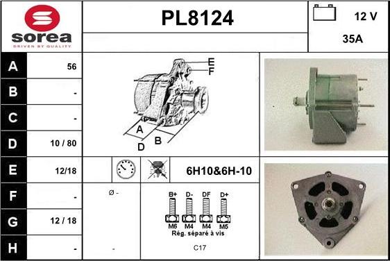 SNRA PL8124 - Генератор vvparts.bg