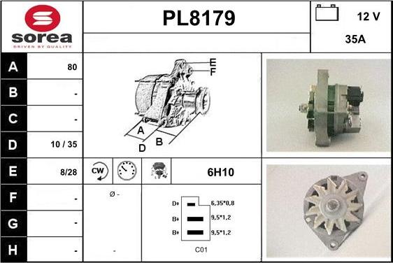 SNRA PL8179 - Генератор vvparts.bg