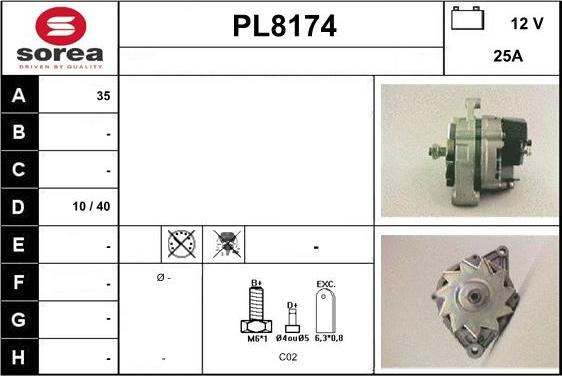 SNRA PL8174 - Генератор vvparts.bg