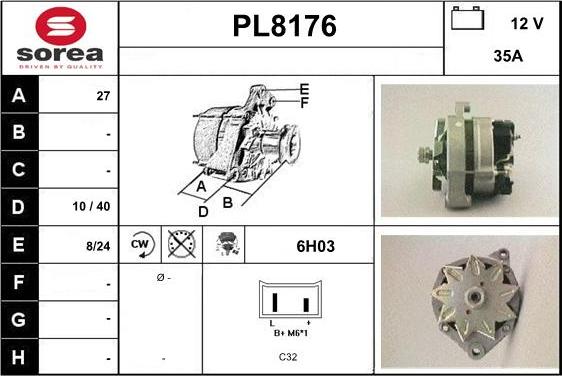 SNRA PL8176 - Генератор vvparts.bg