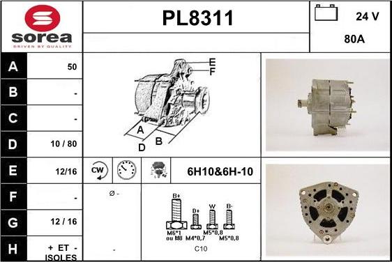 SNRA PL8311 - Генератор vvparts.bg