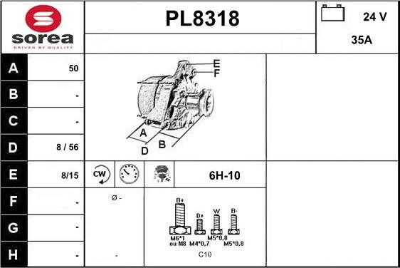 SNRA PL8318 - Генератор vvparts.bg