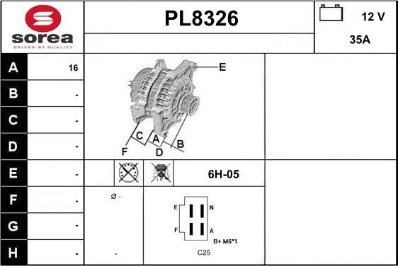 SNRA PL8326 - Генератор vvparts.bg