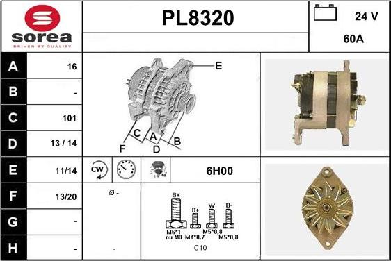 SNRA PL8320 - Генератор vvparts.bg