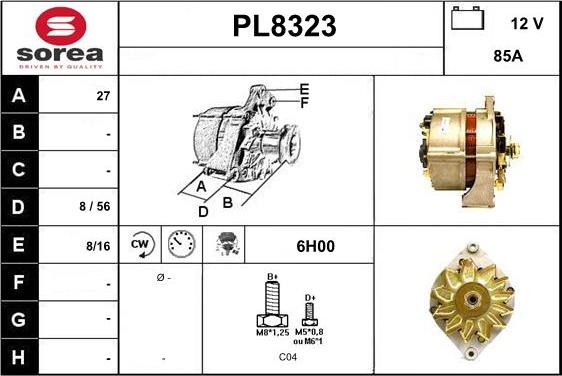 SNRA PL8323 - Генератор vvparts.bg