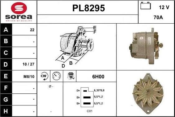 SNRA PL8295 - Генератор vvparts.bg