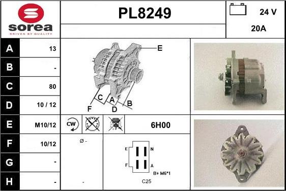 SNRA PL8249 - Генератор vvparts.bg