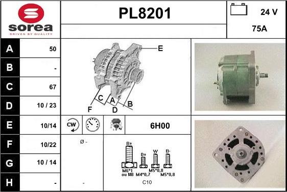 SNRA PL8201 - Генератор vvparts.bg