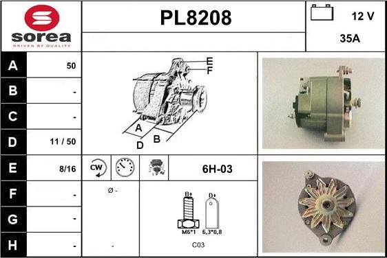 SNRA PL8208 - Генератор vvparts.bg