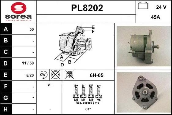 SNRA PL8202 - Генератор vvparts.bg