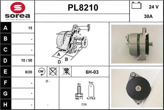 SNRA PL8210 - Генератор vvparts.bg