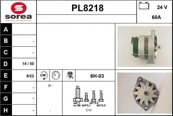 SNRA PL8218 - Генератор vvparts.bg