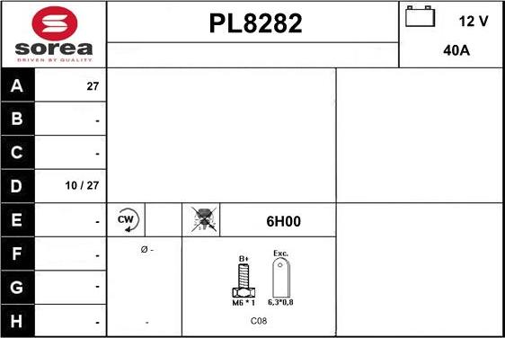 SNRA PL8282 - Генератор vvparts.bg