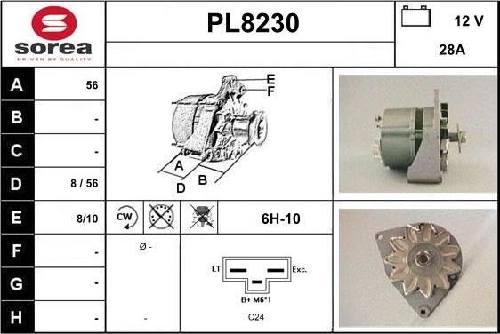 SNRA PL8230 - Генератор vvparts.bg